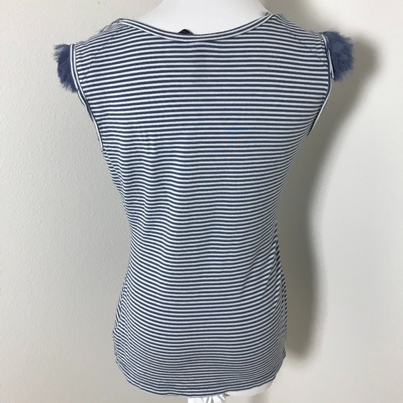3/$20 She Said Striped Embellished Ruffle Top - Picture 2 of 4